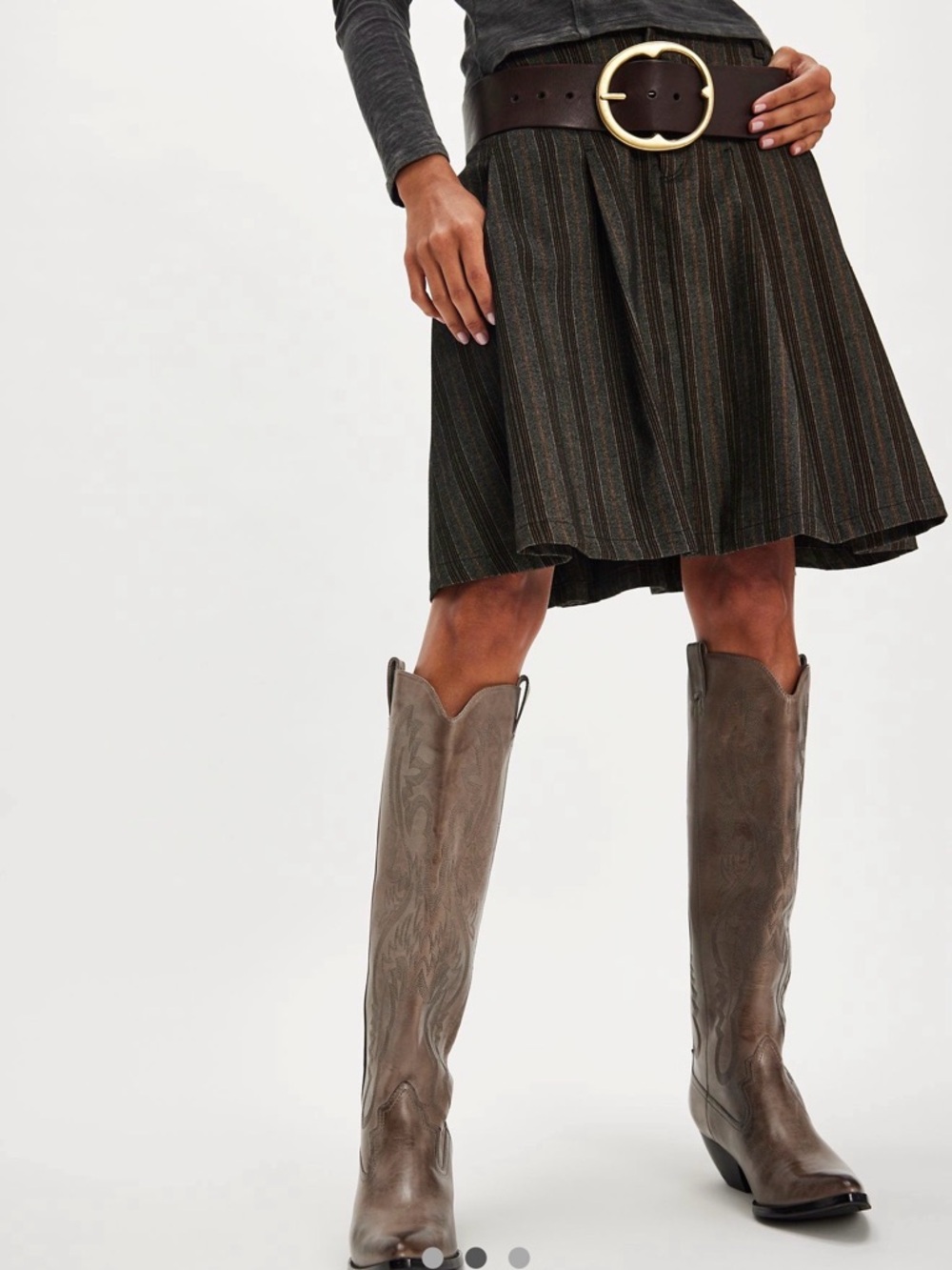 Jeffrey Campbell Over The Knee Western Riding Boots Grey Ruboff 🔥 No Box - Picture 5 of 6